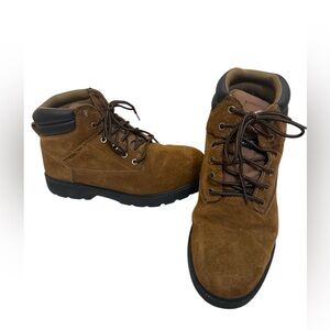 Brahma Brown Suede Lace-Up Steel toe Work Boots size 12